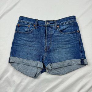 Levi's Jean Shorts Womens Size 30 Wedgie Cuffed Button Front Button Fly Denim